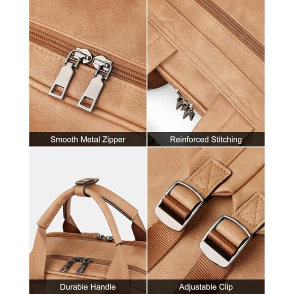 ❤️ Leather Laptop Backpack for Women Stylish Computer Back pacShoulder Bags - Picture 7 of 9